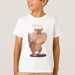 Cute funny big cheeks chipmunk cartoon T-Shirt