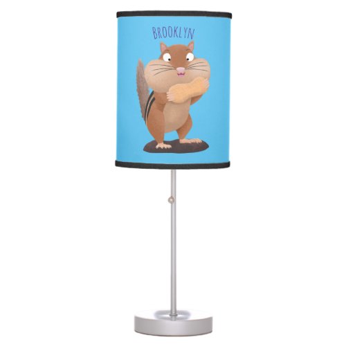 Cute funny big cheeks chipmunk cartoon  table lamp