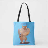 Cute funny big cheeks chipmunk cartoon