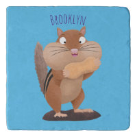 Cute funny big cheeks chipmunk cartoon