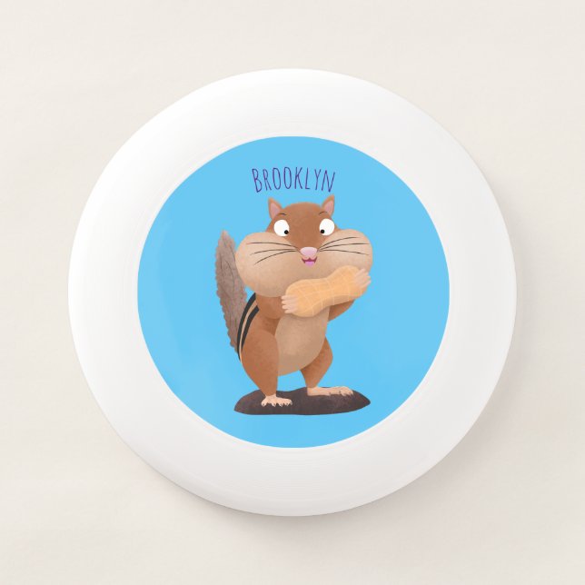 Cute funny big cheeks chipmunk cartoon  Wham-O frisbee (Front)
