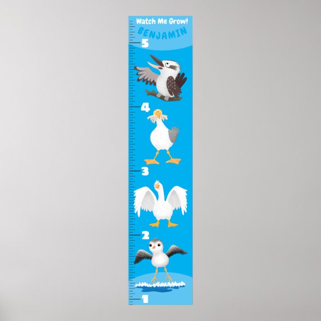 Cute funny birds cartoon growth charts (Front)