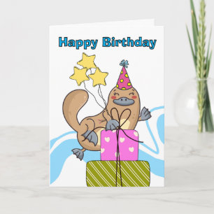Cute Funny Birthday Platypus Party Card