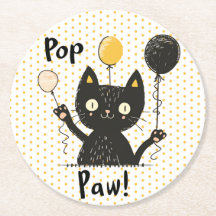 Cute Funny Black Cat Holding Balloons-Birthday