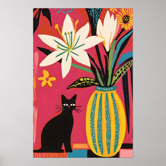 Cute Funny Black cat Poster (Front)