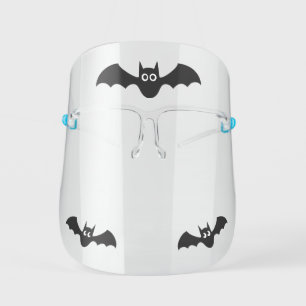 Cute Funny Black Halloween Bat Kids' Face Shield