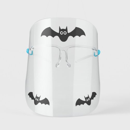Cute Funny Black Halloween Bat Kids Face Shield