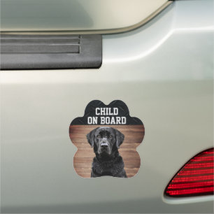 Cute Funny Black Lab Dog Animal Rugged Child Car Magnet