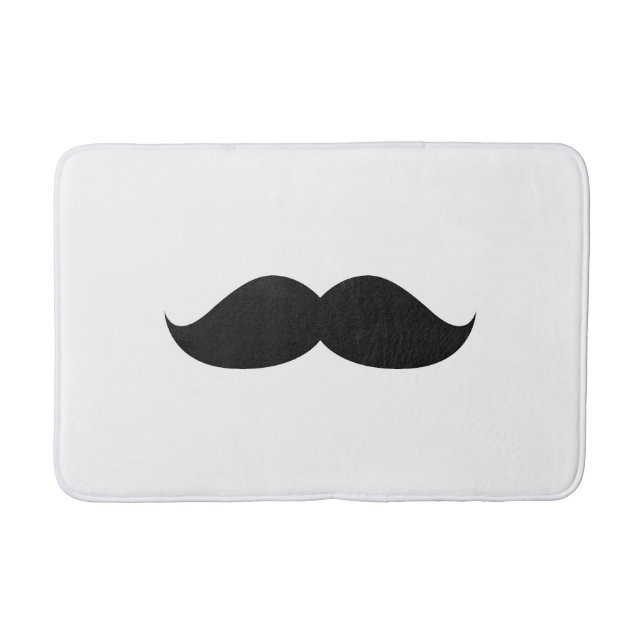 Cute Funny Black Mustache Bath Mat (Front)