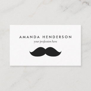 Cute Funny Black Mustache Business Card