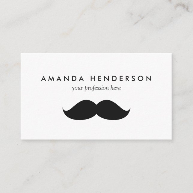 Cute Funny Black Mustache Business Card (Front)