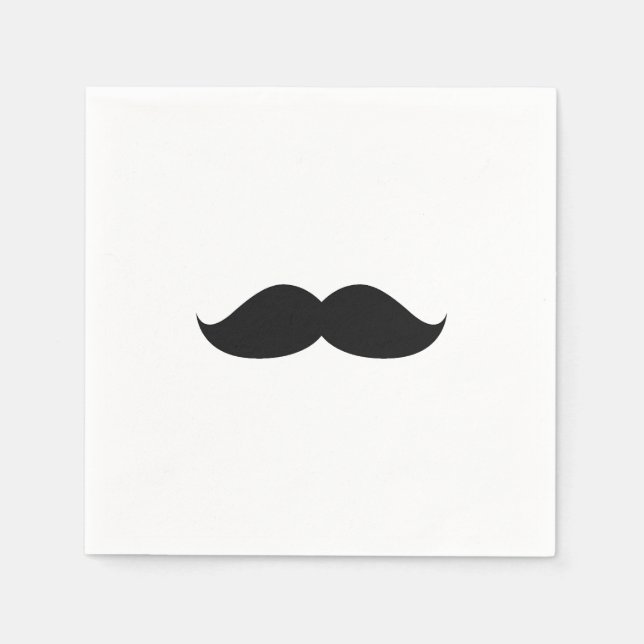 Cute Funny Black Mustache Paper Napkins (Front)
