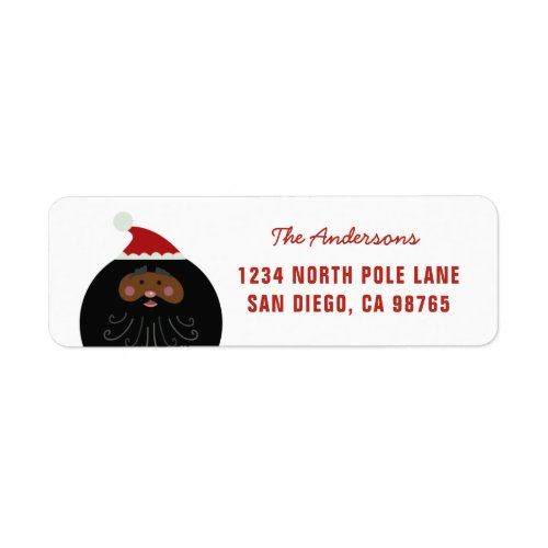 Cute Funny Black Santa Address Label