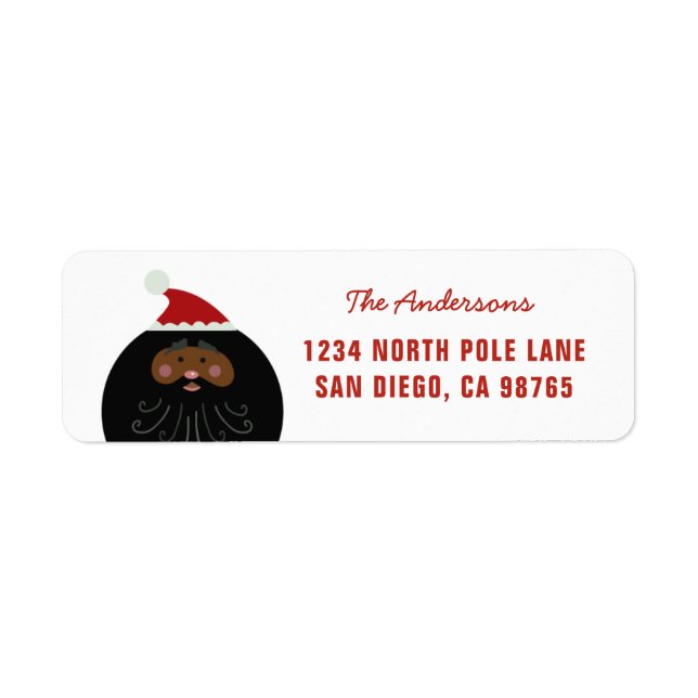 Cute Funny Black Santa Address Label (Front)