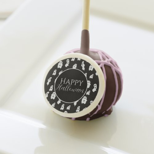 Cute Funny Black White Happy Ghosts Cake Pops