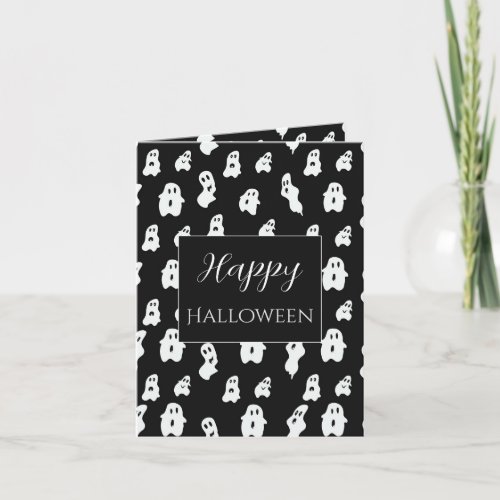 Cute Funny Black White Happy Ghosts Invitation