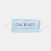 Cute Funny Blue Animal Bunny Face Adult Cloth Face Mask (Front, Folded)