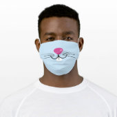 Cute Funny Blue Animal Bunny Face Adult Cloth Face Mask (Worn)