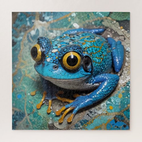 Cute Funny Blue Frog Jigsaw Puzzle