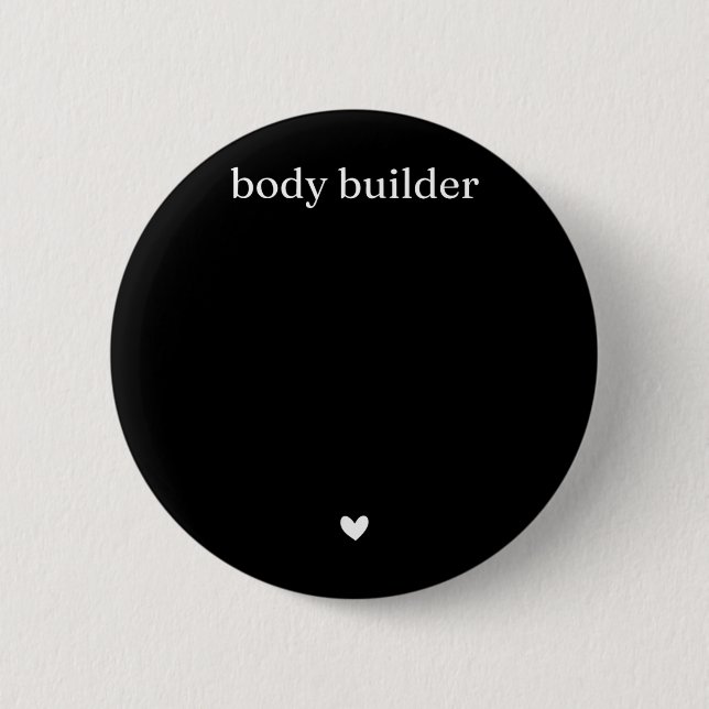 Cute Funny Body Builder Pregnancy Announcement Button (Front)
