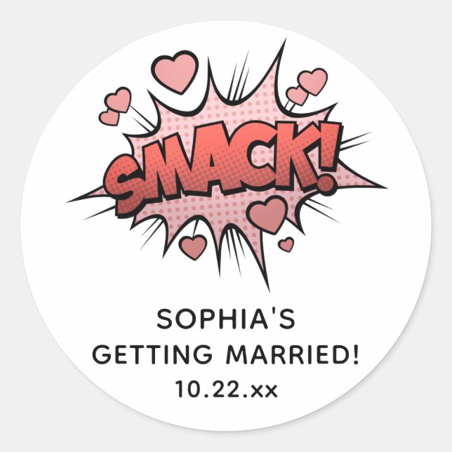 Cute Funny Bridal Shower Retro Wedding Classic Round Sticker (Front)