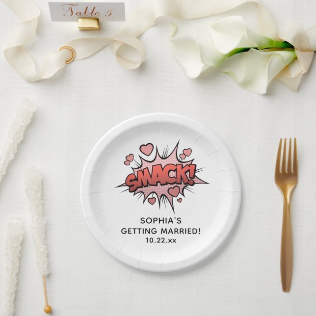 Cute Funny Bridal Shower Retro Wedding  Paper Plates (Wedding)