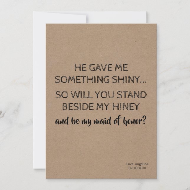 Cute Funny Bridesmaid / Maid of Honor Proposal Invitation (Front)