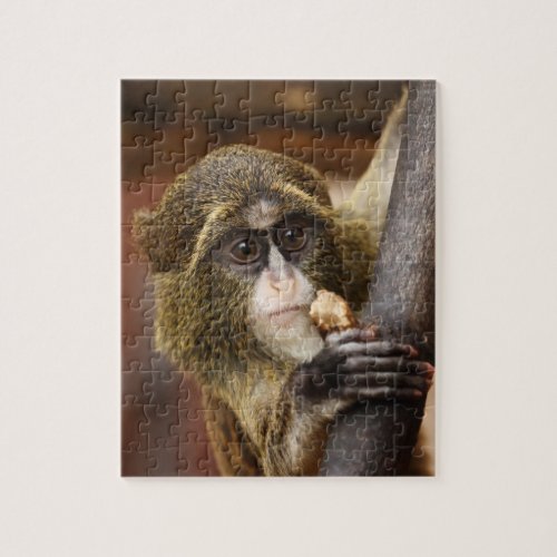 Cute Funny Brown Monkey Photo Jigsaw Puzzle