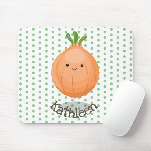 Cute funny brown onion cartoon illustration mouse pad