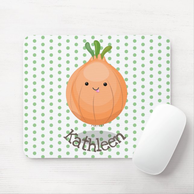 Cute funny brown onion cartoon illustration mouse pad (With Mouse)