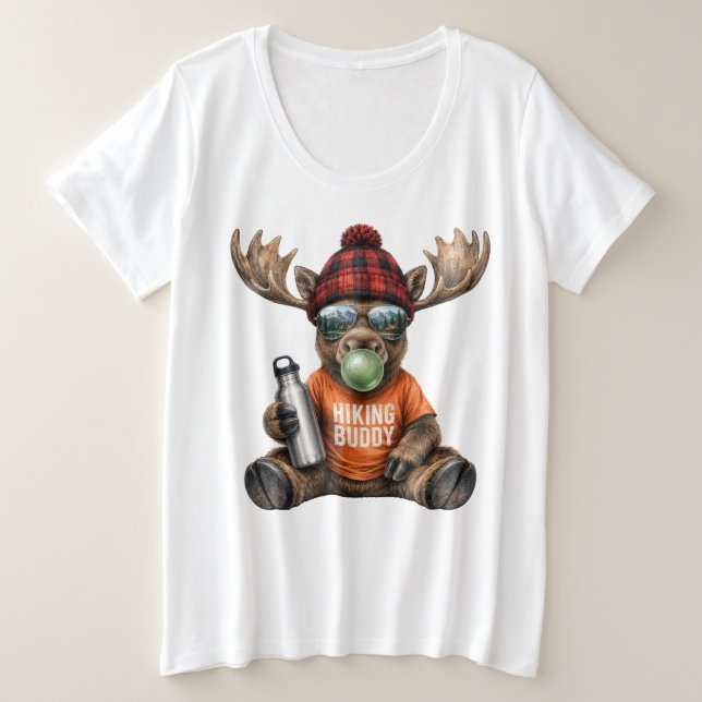 Cute Funny Bubblegum Animals Plus Size T-Shirt (Design Front)