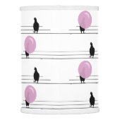 Cute Funny Bubblegum Birds on a Wire Pattern White Lamp Shade (Back)