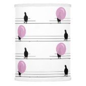 Cute Funny Bubblegum Birds on a Wire Pattern White Lamp Shade (Front)
