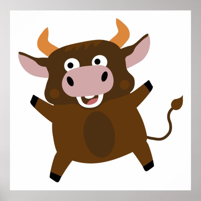 Cute funny bull poster (Front)