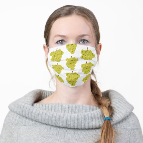 Cute funny bunch of grapes cartoon illustration adult cloth face mask