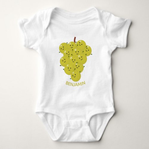 Cute funny bunch of grapes cartoon illustration baby bodysuit