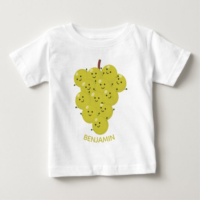 Cute funny bunch of grapes cartoon illustration baby T-Shirt (Front)