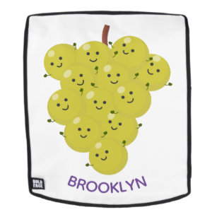 Cute funny bunch of grapes cartoon illustration backpack