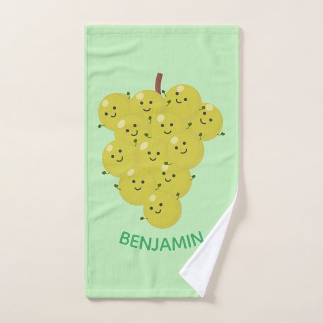 Cute funny bunch of grapes cartoon illustration bath towel set (Hand Towel)