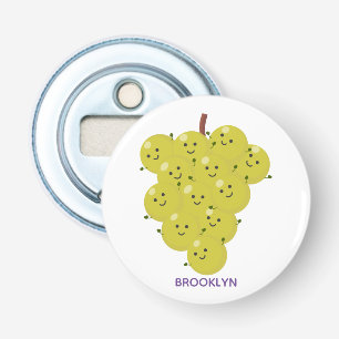Cute funny bunch of grapes cartoon illustration bottle opener