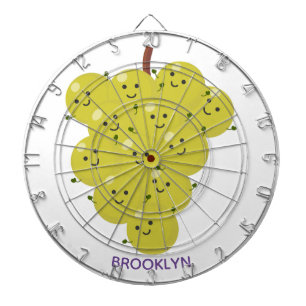 Cute funny bunch of grapes cartoon illustration dart board