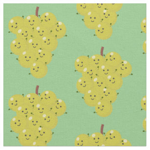 Cute funny bunch of grapes cartoon illustration fabric