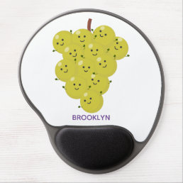 Cute funny bunch of grapes cartoon illustration gel mouse pad