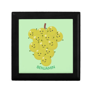 Cute funny bunch of grapes cartoon illustration gift box