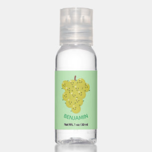 Cute funny bunch of grapes cartoon illustration hand sanitizer