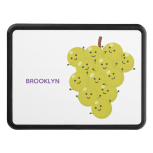 Cute funny bunch of grapes cartoon illustration hitch cover