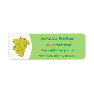 Cute funny bunch of grapes cartoon illustration label