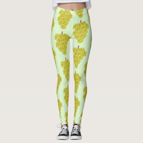 Cute funny bunch of grapes cartoon illustration leggings