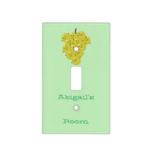 Cute funny bunch of grapes cartoon illustration light switch cover