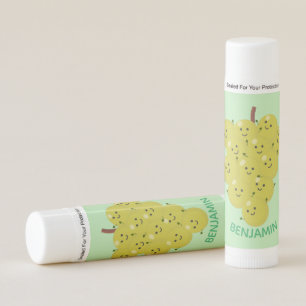 Cute funny bunch of grapes cartoon illustration lip balm